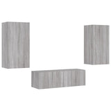 3 Piece Tv Wall Cabinets With Led Lights