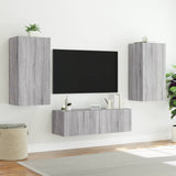 3 Piece Tv Wall Cabinets With Led Lights