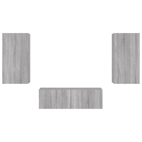 3 Piece Tv Wall Cabinets With Led Lights
