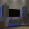 4 Piece Tv Wall Cabinets With Led Lights