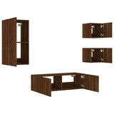 4 Piece Tv Wall Cabinets With Led Lights