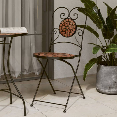Folding Bistro Chairs 2 Pcs Ceramic And White