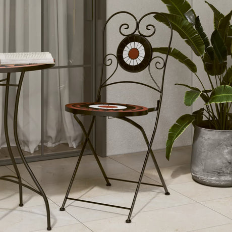 Folding Bistro Chairs 2 Pcs Ceramic And White
