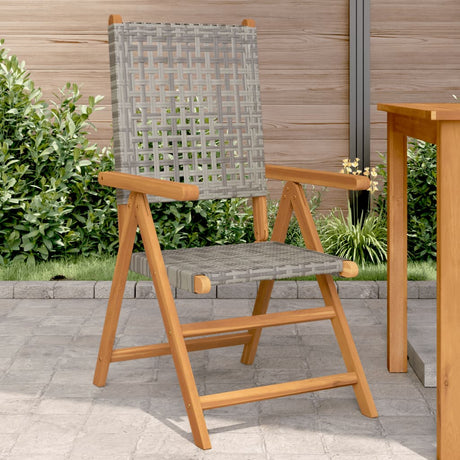 Reclining Garden Chairs 8 Pcs Poly Rattan And Solid Wood