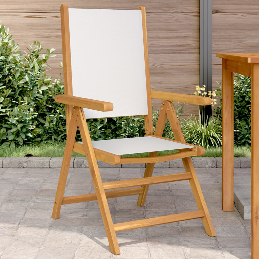 Garden Chairs 2 Pcs Solid Wood Acacia And Fabric