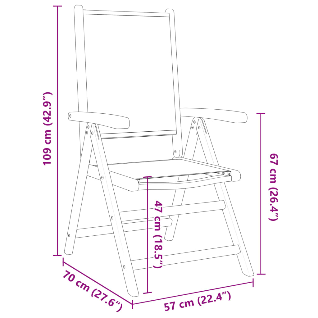 Garden Chairs 2 Pcs Solid Wood Acacia And Fabric