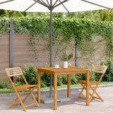 Bistro Chairs 2 Pcs Solid Wood Acacia And Poly Rattan