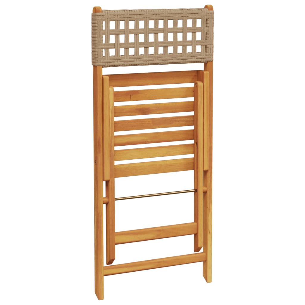Bistro Chairs 2 Pcs Solid Wood Acacia And Poly Rattan