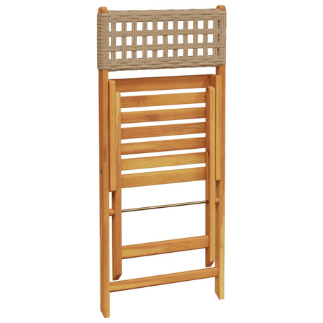 Bistro Chairs 2 Pcs Solid Wood Acacia And Poly Rattan