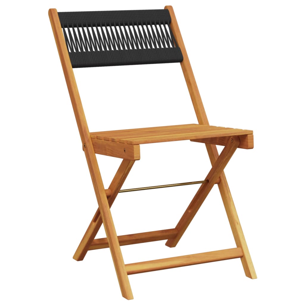 Bistro Chairs 2 Pcs Solid Wood Acacia And Rope