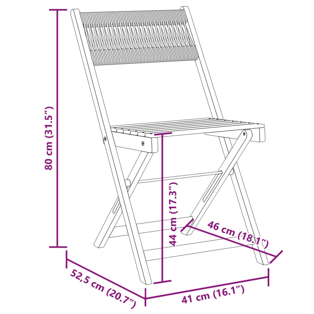 Bistro Chairs 2 Pcs Solid Wood Acacia And Rope