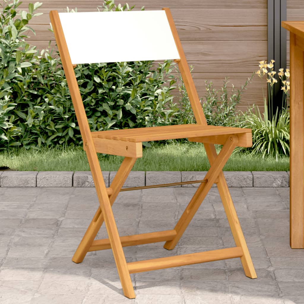 Bistro Chairs 2 Pcs Solid Wood Acacia And Fabric