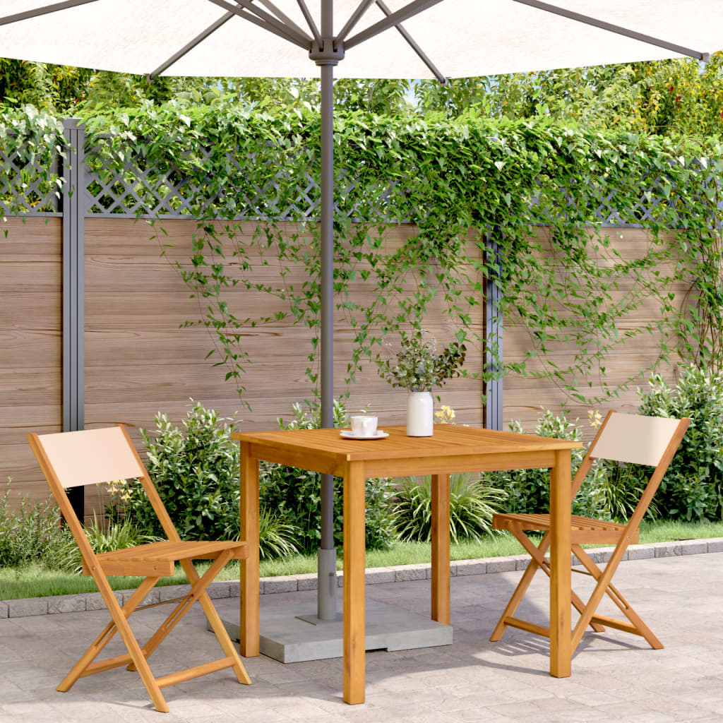 Bistro Chairs 2 Pcs Solid Wood Acacia And Fabric
