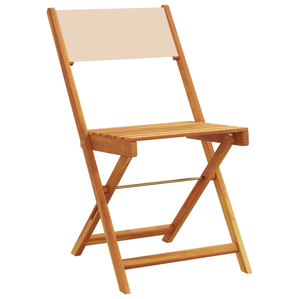 Bistro Chairs 2 Pcs Solid Wood Acacia And Fabric