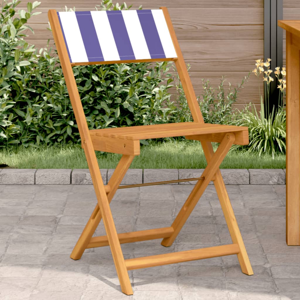 Bistro Chairs 2 Pcs Solid Wood Acacia And Fabric