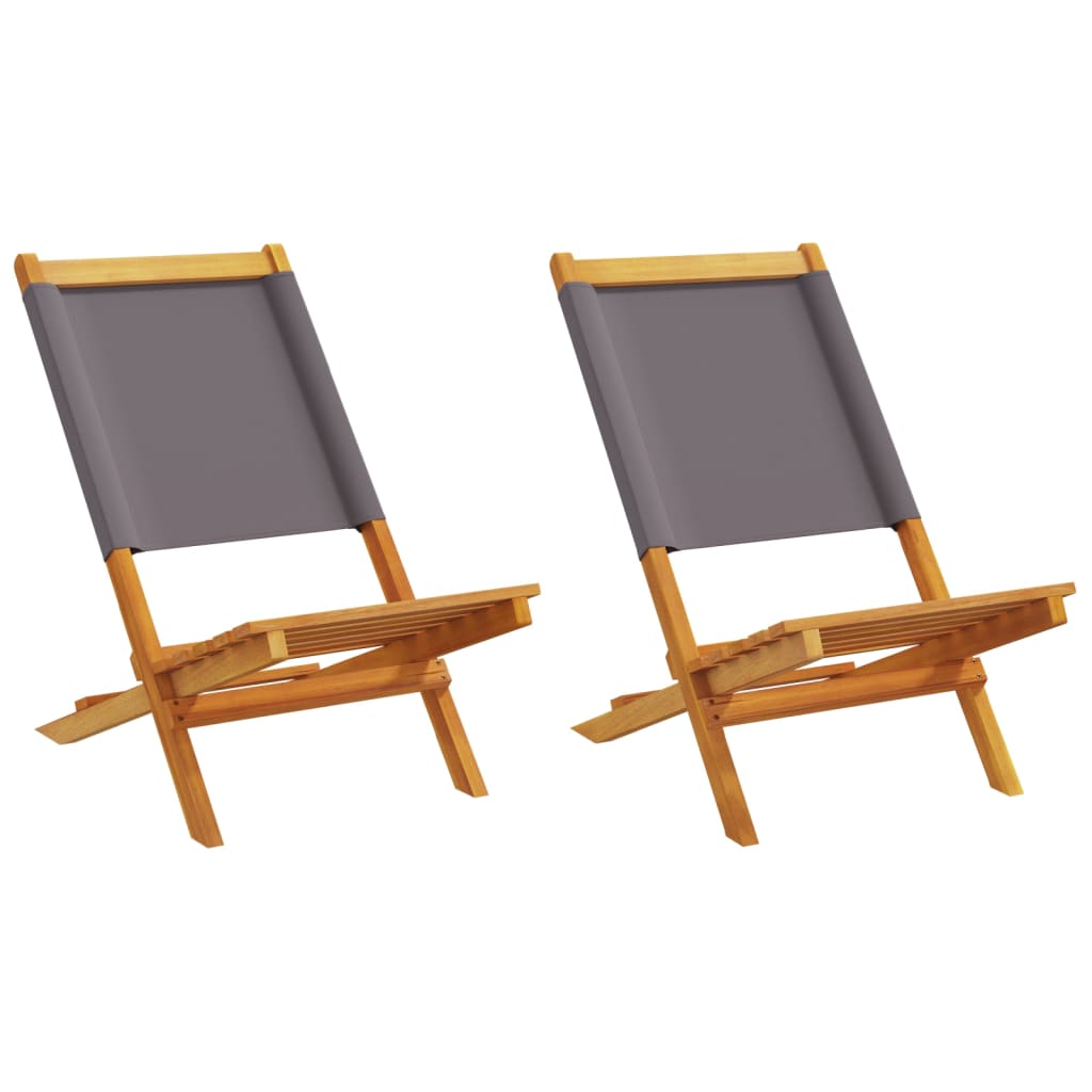 Folding Garden Chairs 6 Pcs White Fabric And Solid Wood