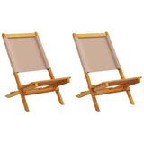 Folding Garden Chairs 6 Pcs White Fabric And Solid Wood