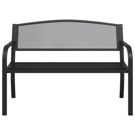 Garden Bench 119 Cm Black Steel