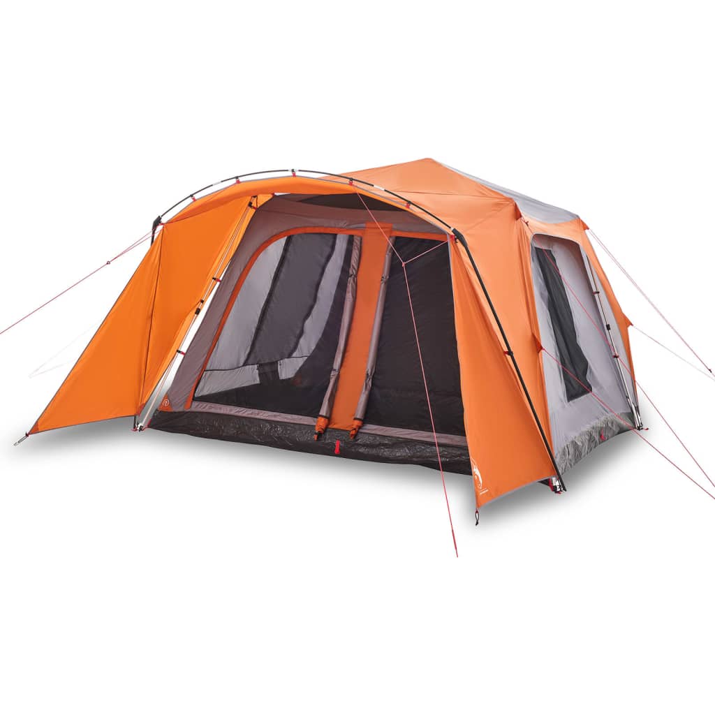 Family Tent with Porch 9-Person Grey and Orange Quick Release