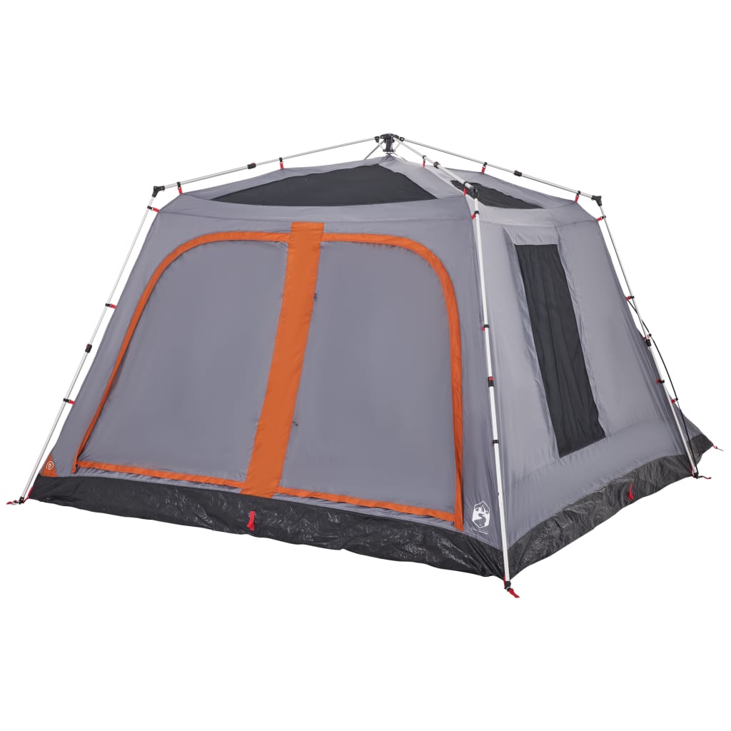 Family Tent with Porch 9-Person Grey and Orange Quick Release