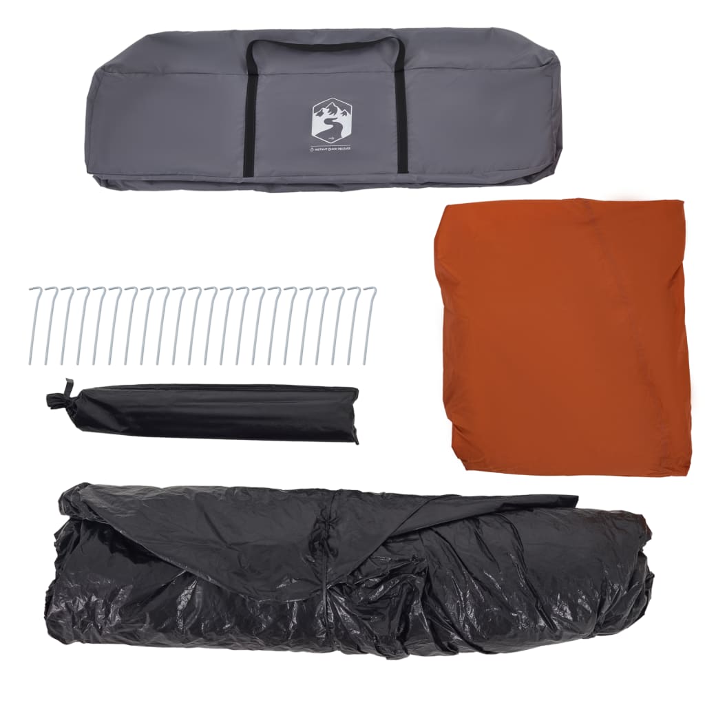 Family Tent with Porch 9-Person Grey and Orange Quick Release