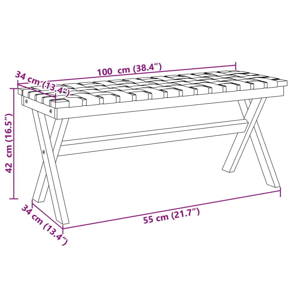 Garden Bench Solid Wood Acacia And Fabric
