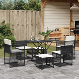 7 Piece Garden Dining Set With Cushions Beige Poly Rattan