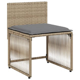 7 Piece Garden Dining Set With Cushions Beige Poly Rattan