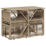 7 Piece Garden Dining Set With Cushions Beige Poly Rattan