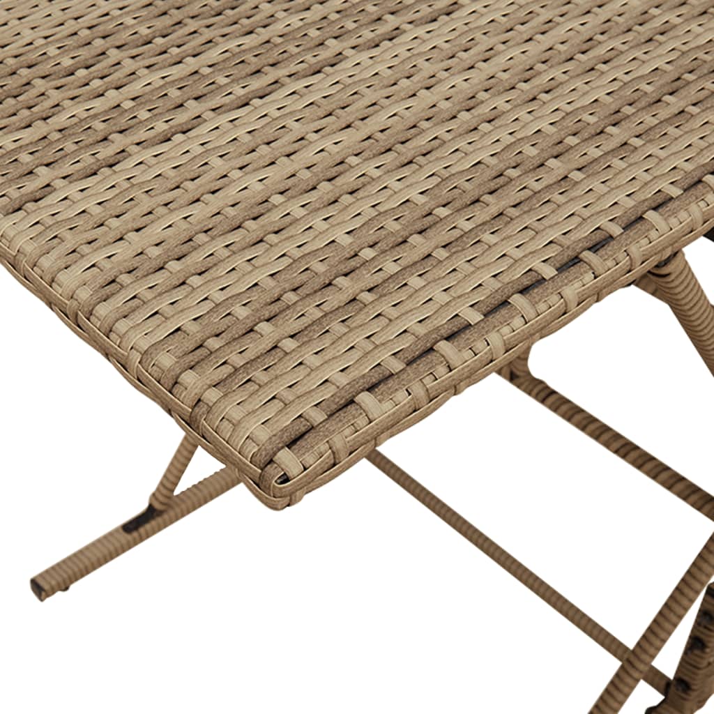 7 Piece Garden Dining Set With Cushions Beige Poly Rattan