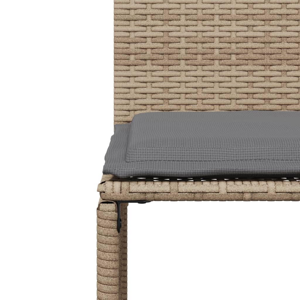 7 Piece Garden Dining Set With Cushions Beige Poly Rattan