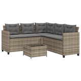 Garden Sofa With Table And Cushions L-Shaped Poly Rattan