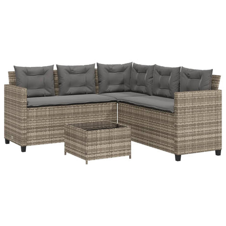 Garden Sofa With Table And Cushions L-Shaped Poly Rattan