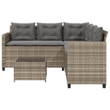 Garden Sofa With Table And Cushions L-Shaped Poly Rattan