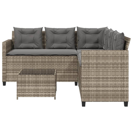 Garden Sofa With Table And Cushions L-Shaped Poly Rattan