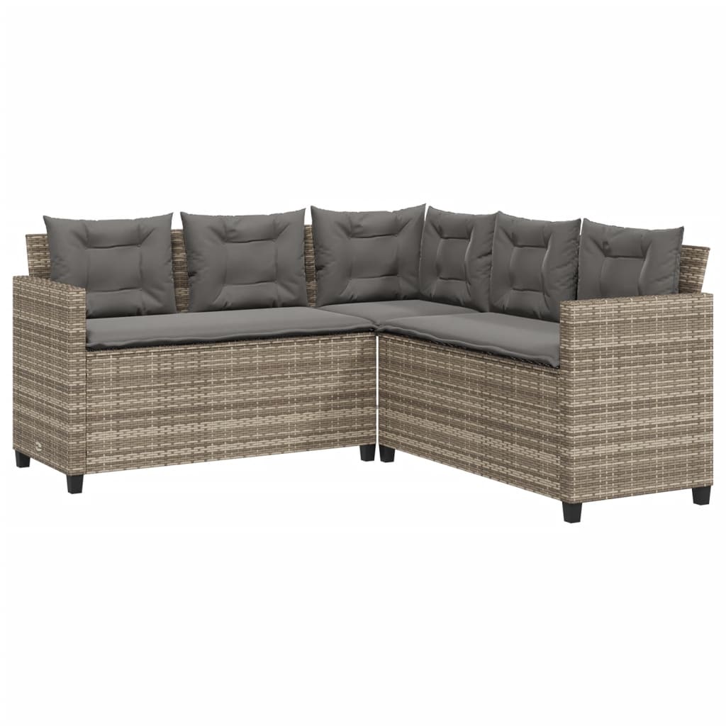 Garden Sofa With Table And Cushions L-Shaped Poly Rattan