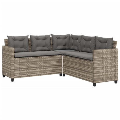 Garden Sofa With Table And Cushions L-Shaped Poly Rattan
