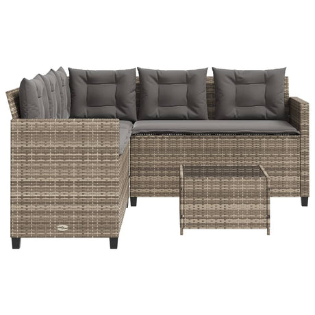 Garden Sofa With Table And Cushions L-Shaped Poly Rattan