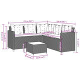 Garden Sofa With Table And Cushions L-Shaped Poly Rattan
