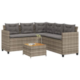 Garden Sofa With Table And Cushions L-Shaped Poly Rattan