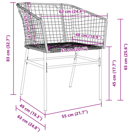 Garden Chairs 2 Pcs Poly Rattan