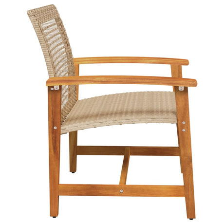 Garden S 2 Pcs Poly Rattan And Acacia Wood