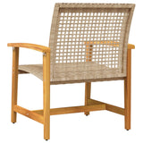 Garden S 2 Pcs Poly Rattan And Acacia Wood