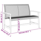 5 Piece Garden Lounge Set Grey Poly Rattan and Acacia Wood