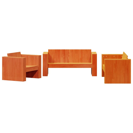 2 Piece Garden Lounge Set Solid Wood Pine