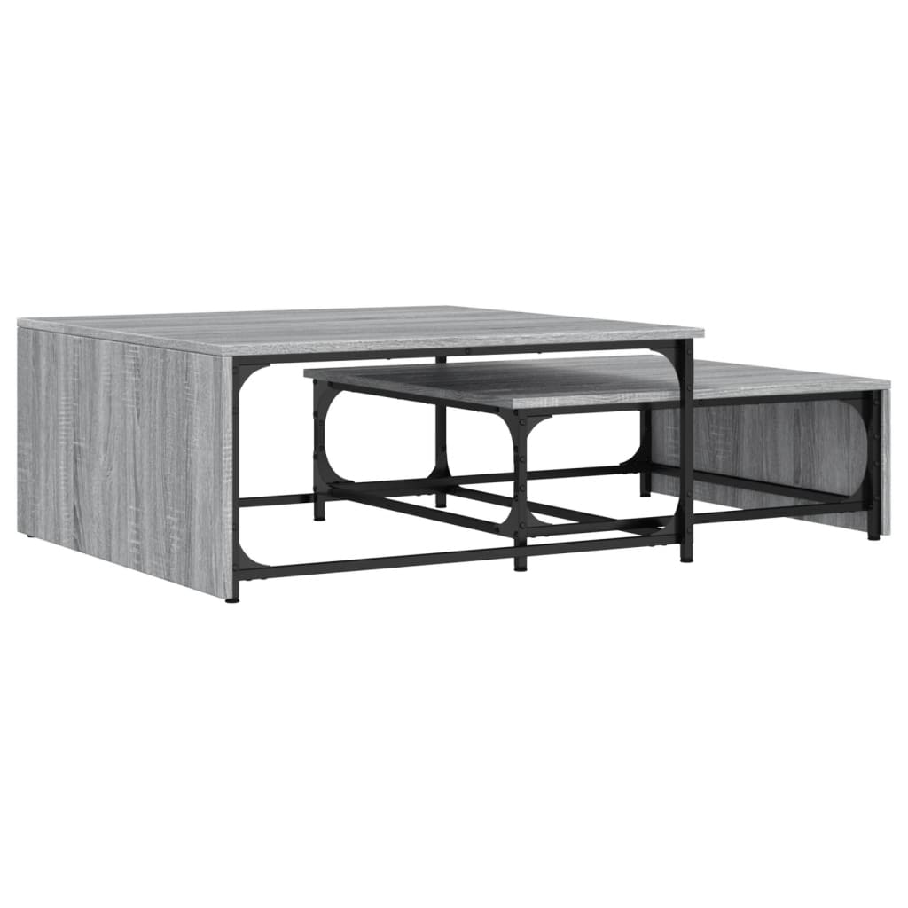 Nesting Coffee Tables 2 Pcs Engineered Wood And Metal