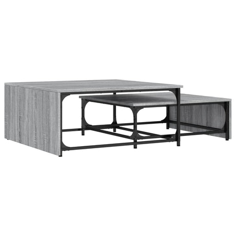 Nesting Coffee Tables 2 Pcs Engineered Wood And Metal