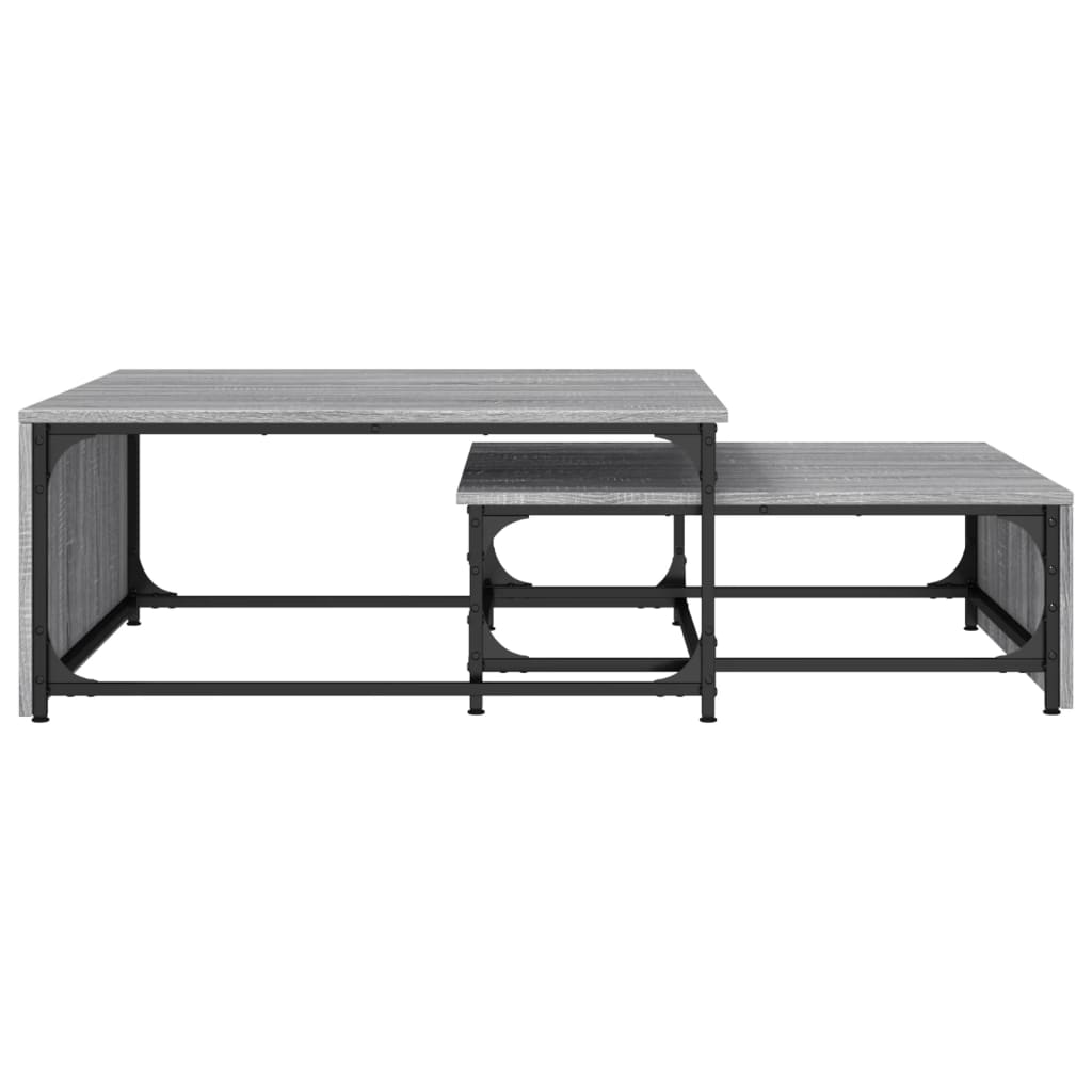 Nesting Coffee Tables 2 Pcs Engineered Wood And Metal