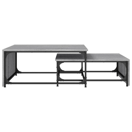 Nesting Coffee Tables 2 Pcs Engineered Wood And Metal