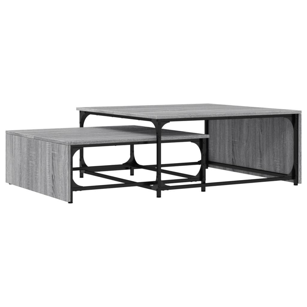 Nesting Coffee Tables 2 Pcs Engineered Wood And Metal